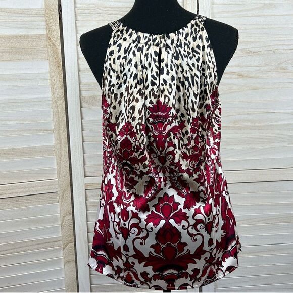 White House Black Market Silk Animal Print Halter Top 10 - Picture 7 of 11